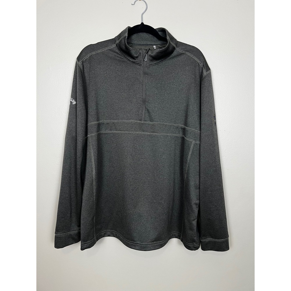 Callaway‎ Weather Series Mens XL Quarter Zip Pullover Gray Heather Golf Fleece